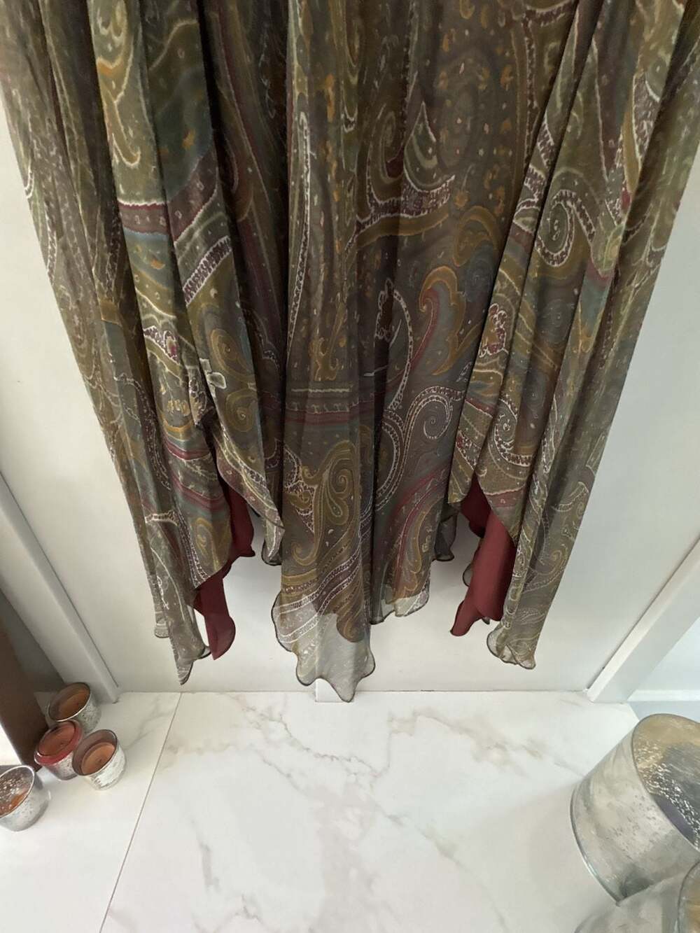 Ralph Lauren Paisley Print High-Low Midi Skirt - Picture 12 of 14